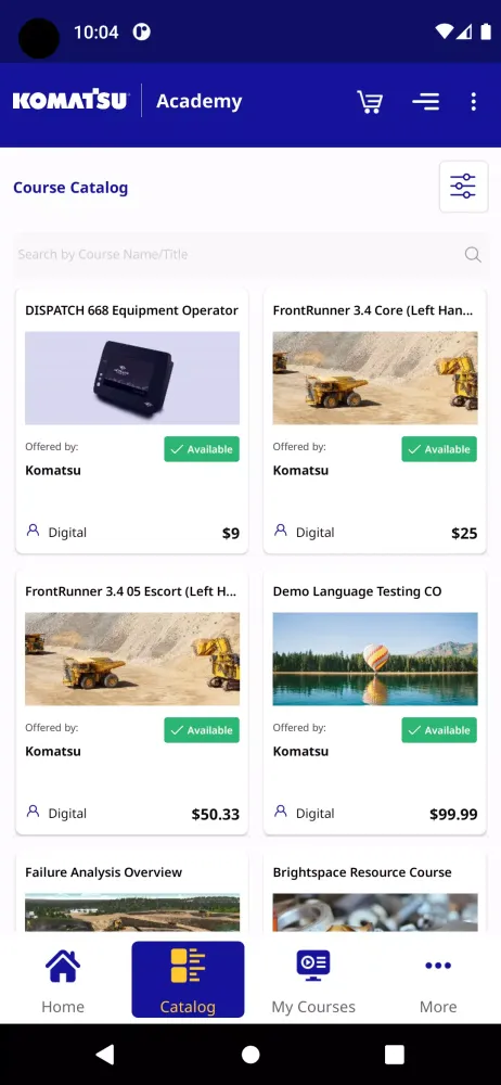 Captures d'écran de Komatsu Academy