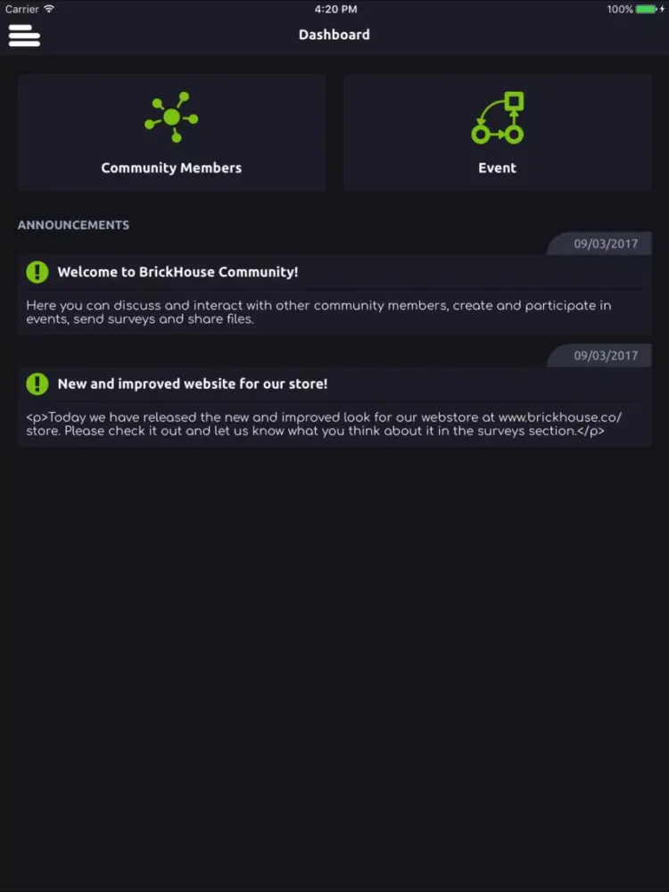 Capturas de pantalla de Komm.io iPad 