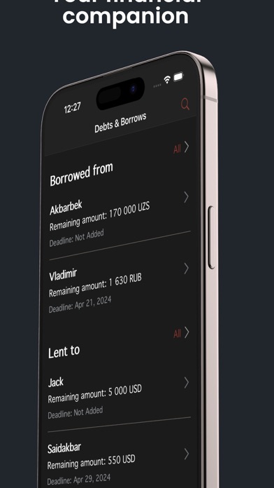 Capturas de pantalla de Debt Tracker: never lose it