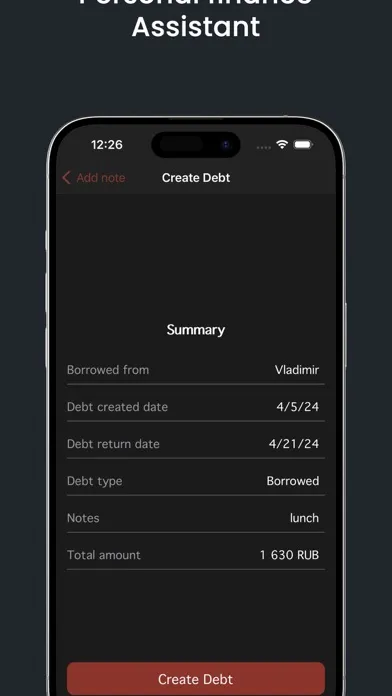 Debt Tracker: never lose it應用截圖