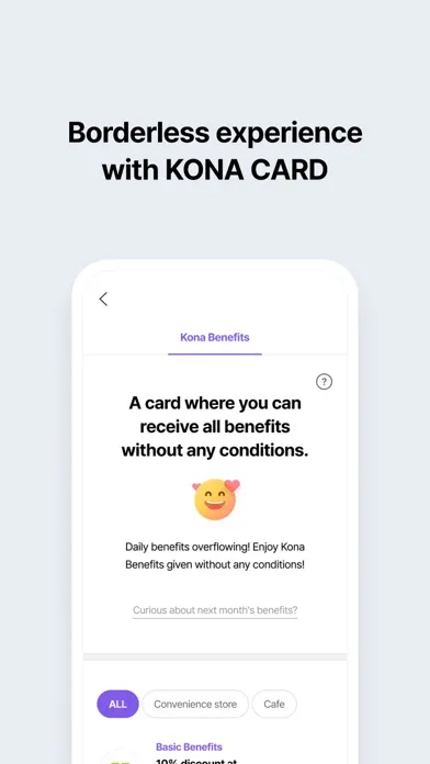 Capturas de tela do KONA CARD