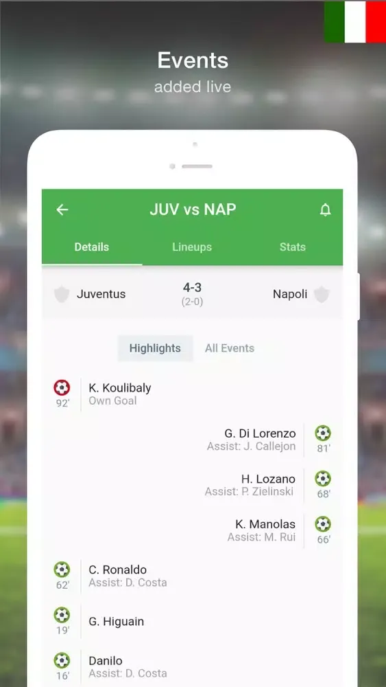 Italian Soccer - 19/20 سکرین شاٹس