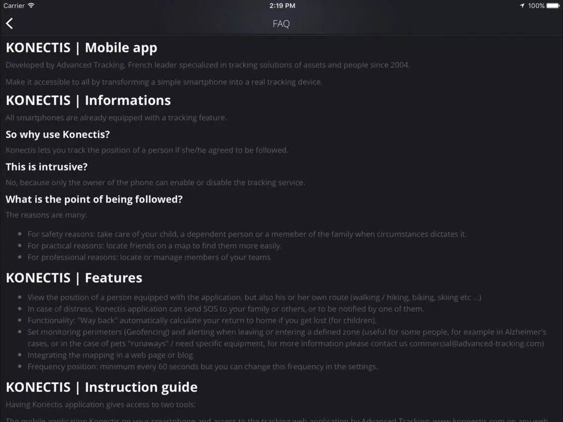 Konectis by Advanced Tracking iPad 應用截圖