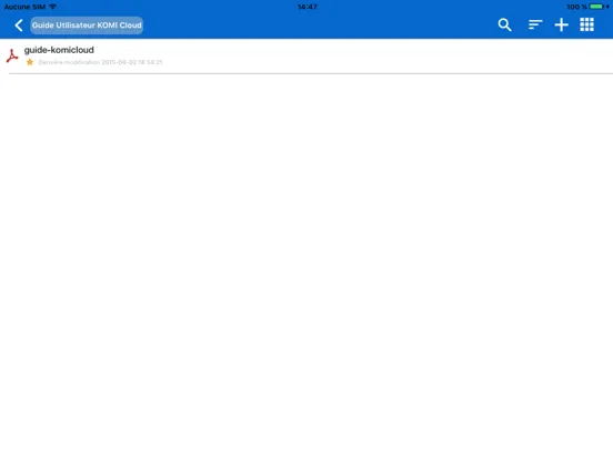 Ảnh chụp màn hình của KOMI Cloud Mobile iPad 