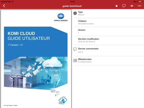 Ảnh chụp màn hình của KOMI Cloud Mobile iPad 