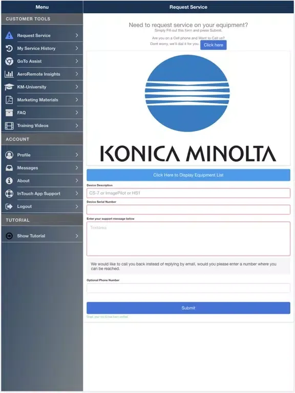 KM inTouch iPad  Screenshots