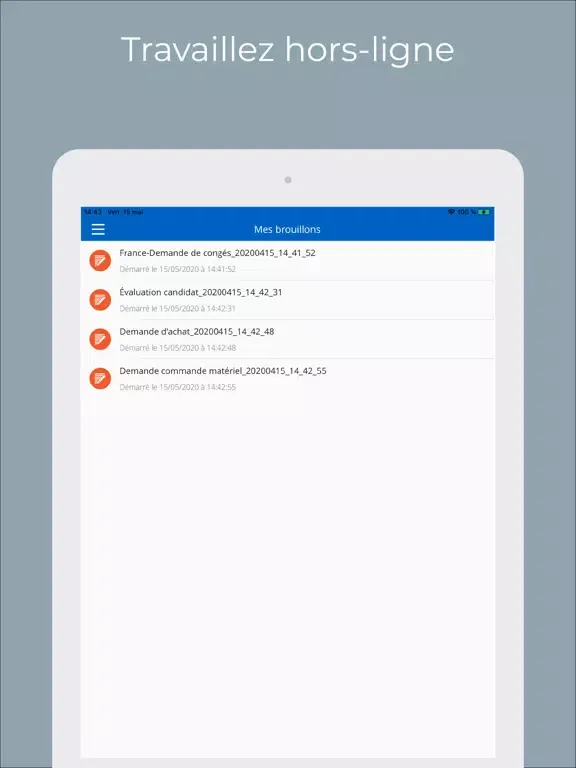 Captures d'écran de KOMI eForm iPad 