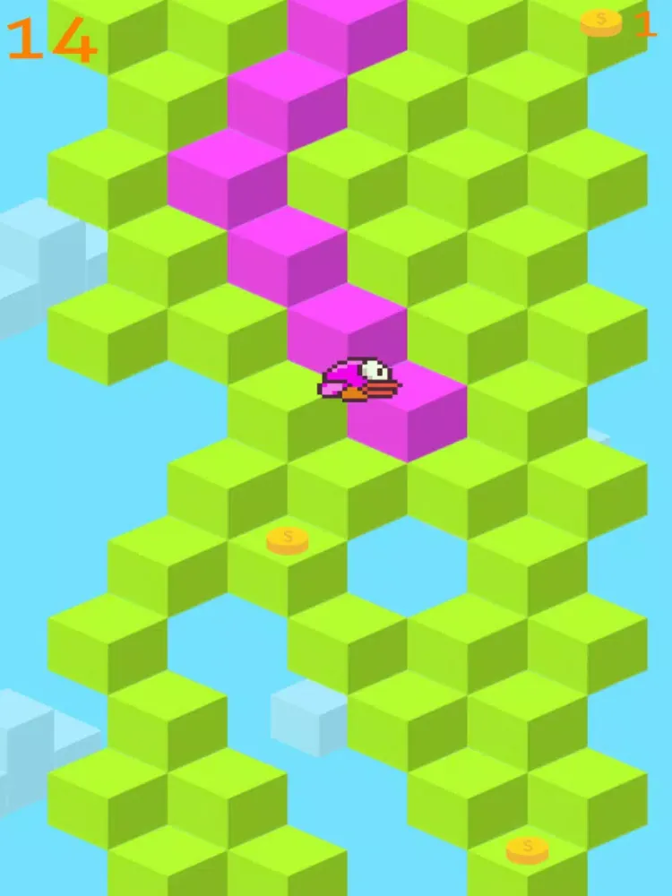 Capturas de pantalla de Flappy Qubes - A Replica of the Original Impossible Qubed Bird Game is Back iPad 