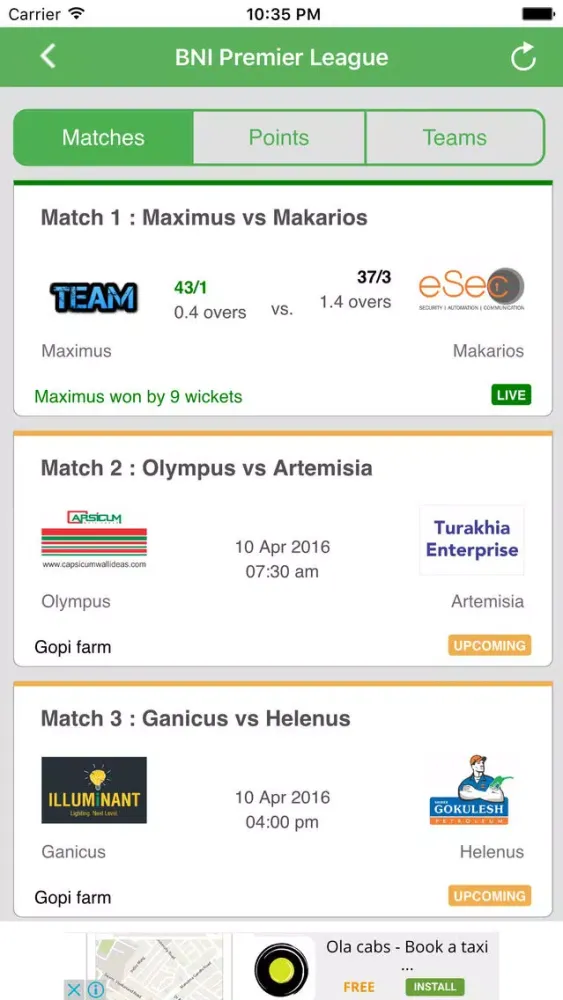 Скриншоты BNI Premier League
