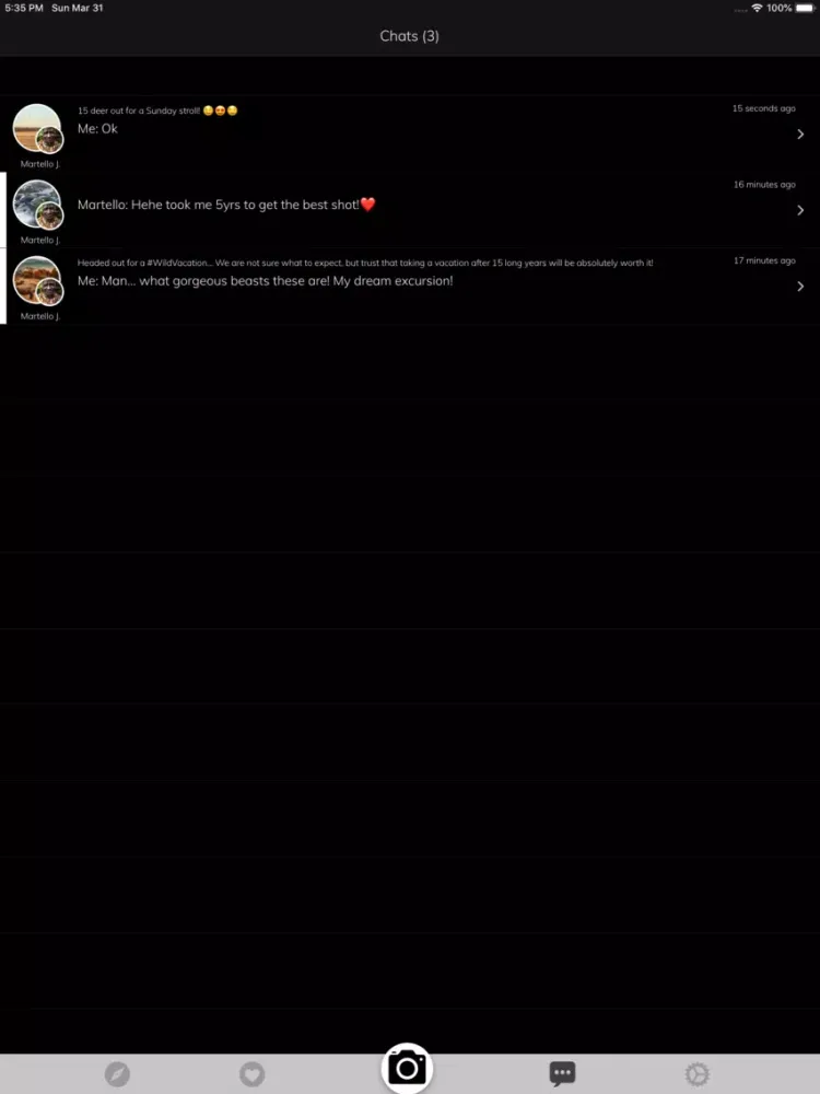 Capturas de tela do Kröno iPad 