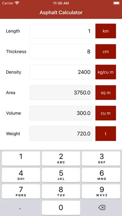 Asphalt Calculator スクリーンショット