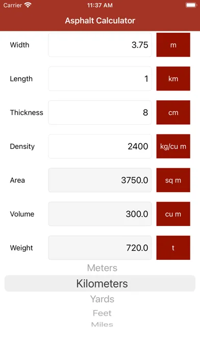 Asphalt Calculator スクリーンショット