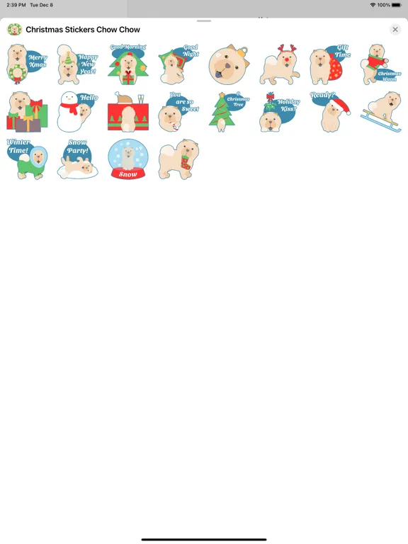 Скриншоты Christmas Stickers Chow Chow iPad 