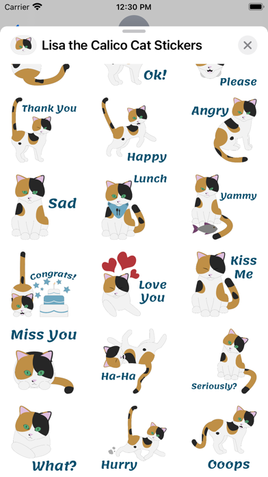 Tangkapan layar Lisa the Calico Cat Stickers