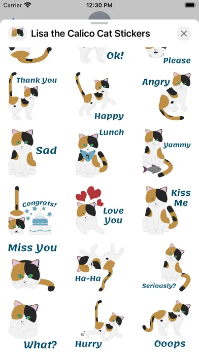 Lisa the Calico Cat Stickers スクリーンショット