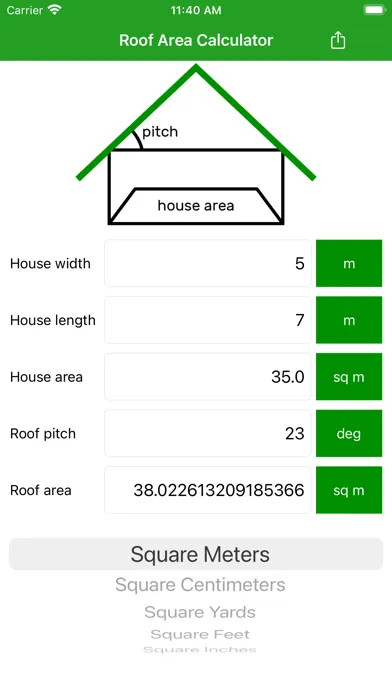 Скриншоты Roof Area Calculator