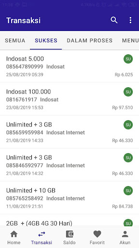 konterkuota - Isi Pulsa Kuota  Screenshots