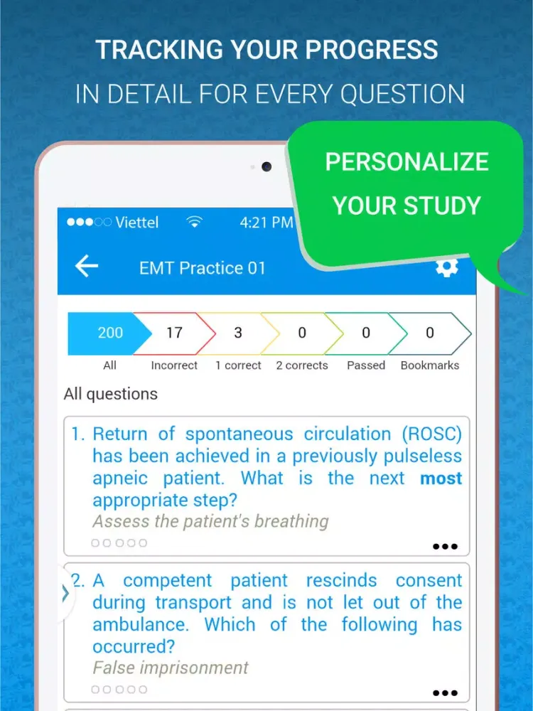 ภาพหน้าจอของ EMT practice test iPad 