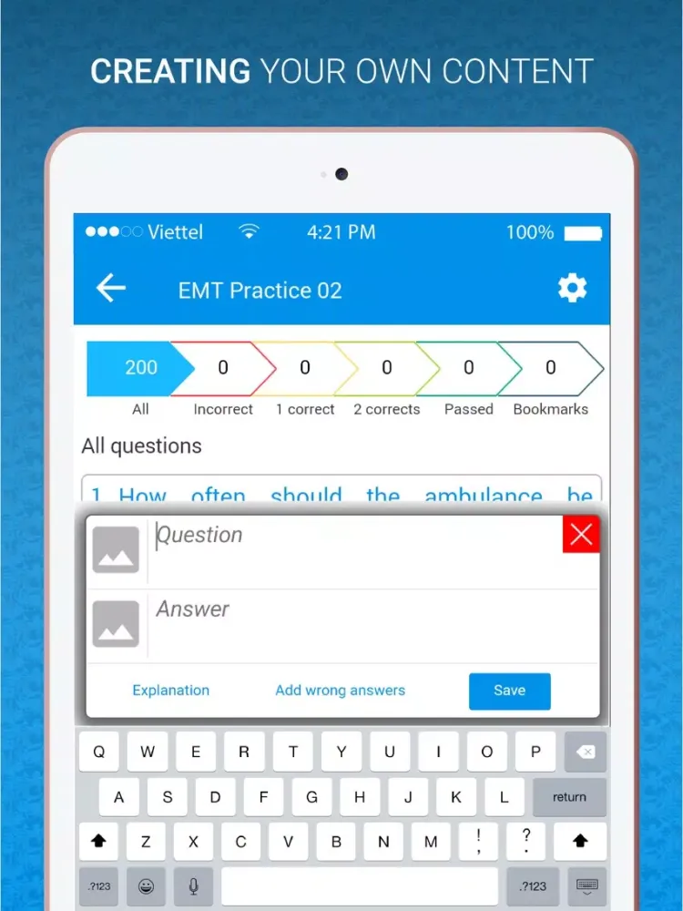 ภาพหน้าจอของ EMT practice test iPad 