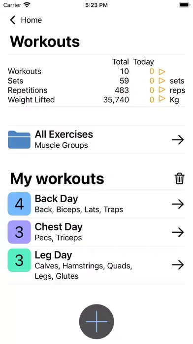 GymSets スクリーンショット