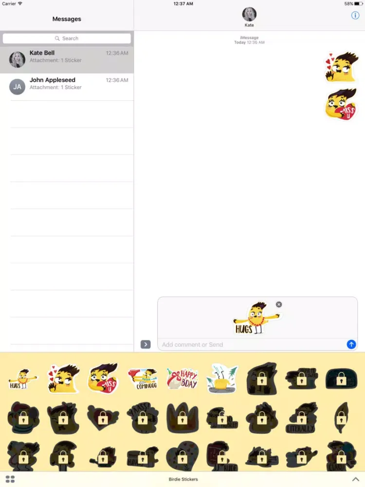 Birdie Stickers iPad  স্ক্রিনশট