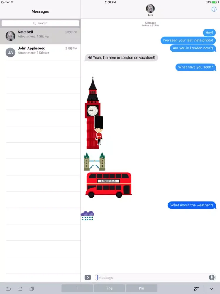 London Stickers Pack iPad  Screenshots
