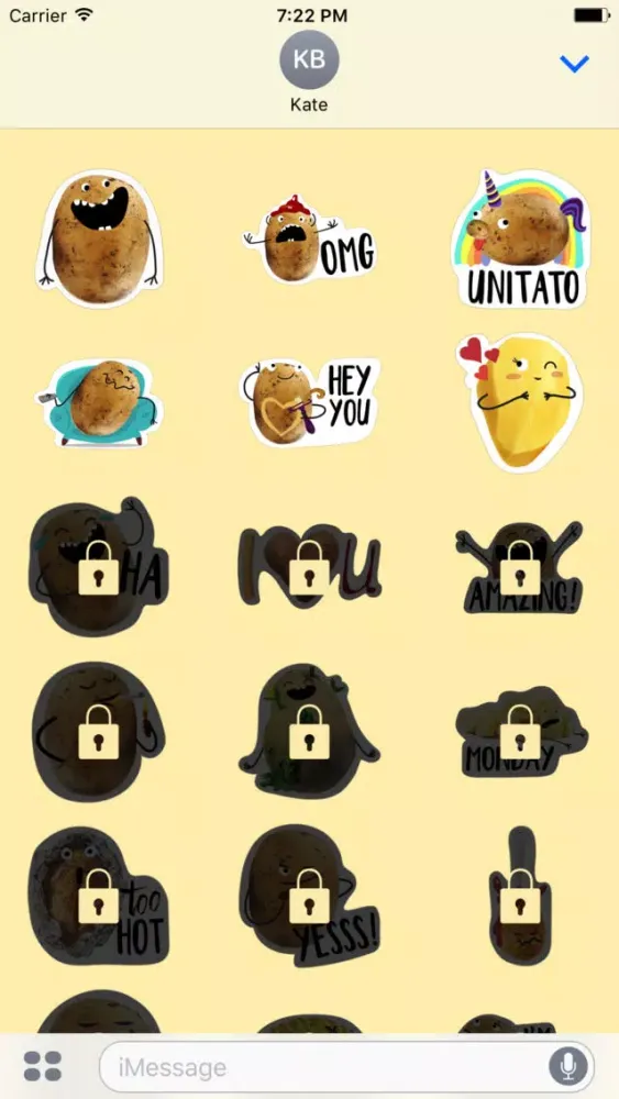 Capturas de tela do Potato Sticker Pack