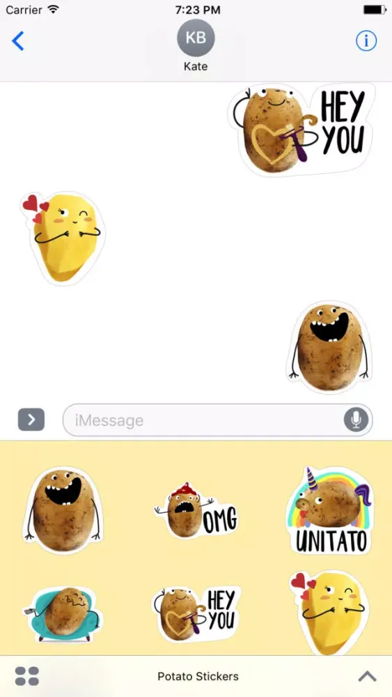 Capturas de tela do Potato Sticker Pack