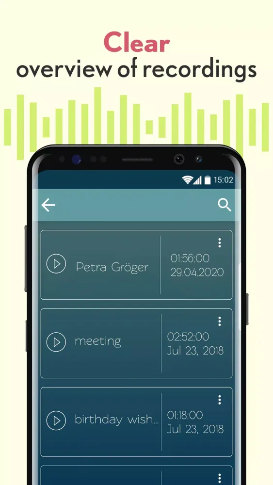 Tangkapan layar Voice Recorder: Memos & Audio