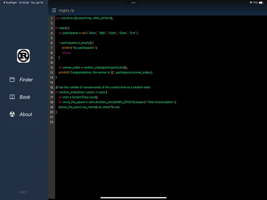 Zrzuty ekranu Rust IDE - Minimal Code iPad 