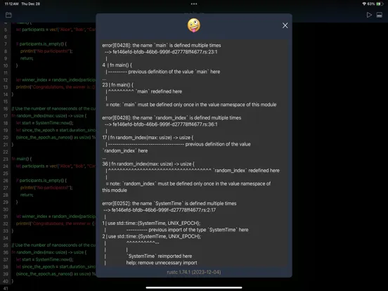 Zrzuty ekranu Rust IDE - Minimal Code iPad 