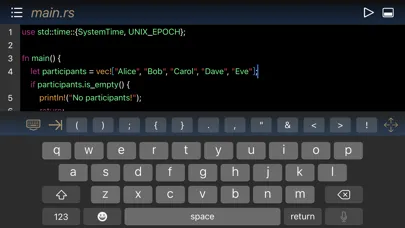 Zrzuty ekranu Rust IDE - Minimal Code