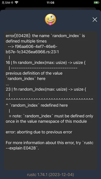 Zrzuty ekranu Rust IDE - Minimal Code