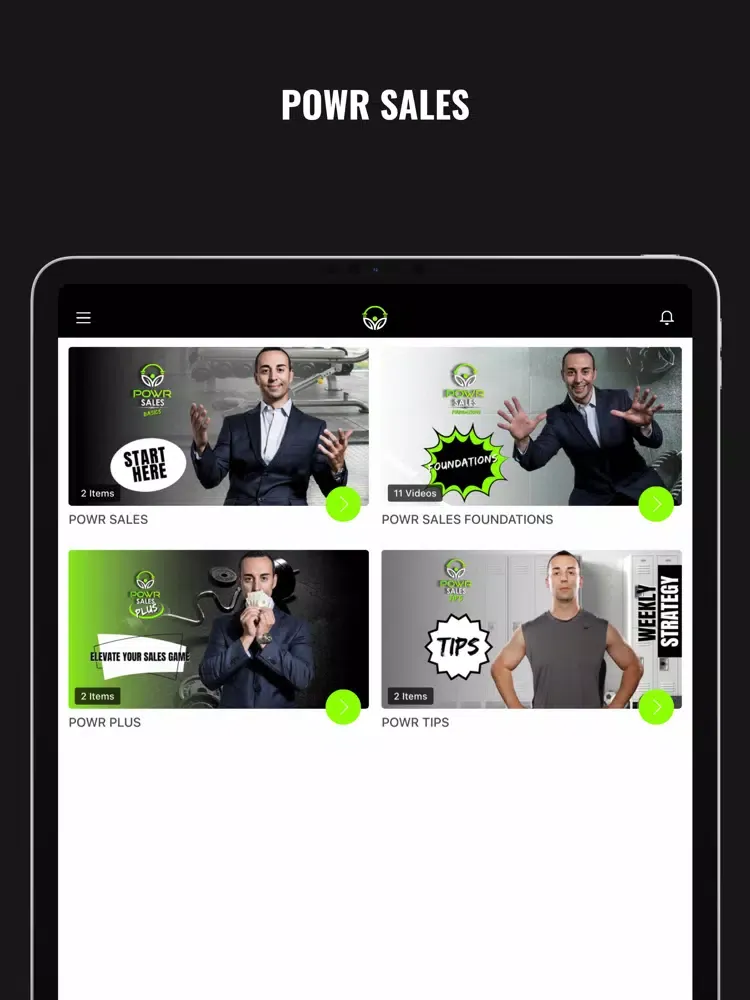Capturas de tela do POWR Sales iPad 
