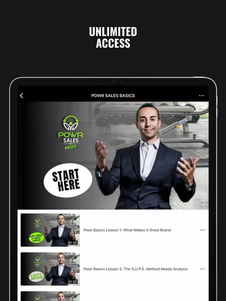 Capturas de tela do POWR Sales iPad 