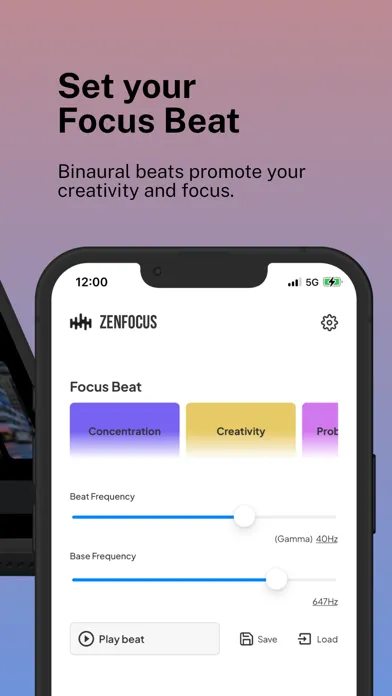 Ảnh chụp màn hình của ZenFocus: Focus,Binaural beats