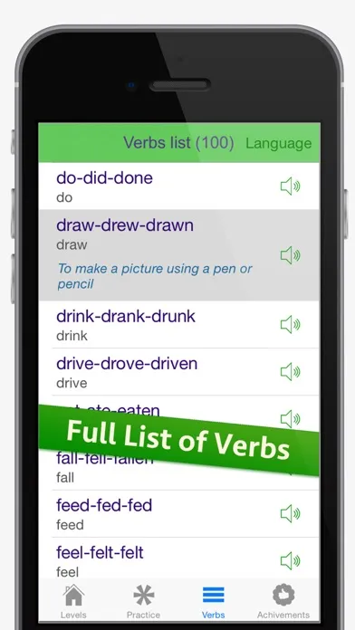 Zrzuty ekranu English Irregular Verbs game - the fast and easy way to learn verbs