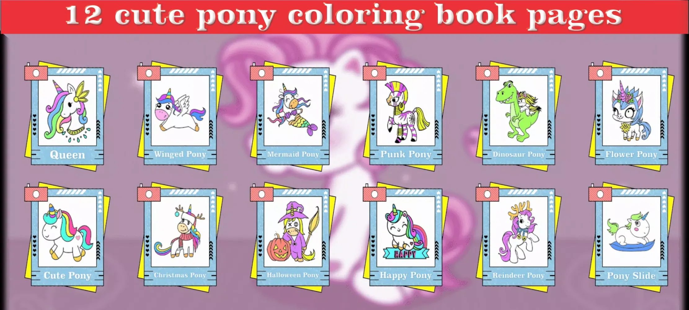 Capturas de pantalla de Cute Pony Coloring Pages