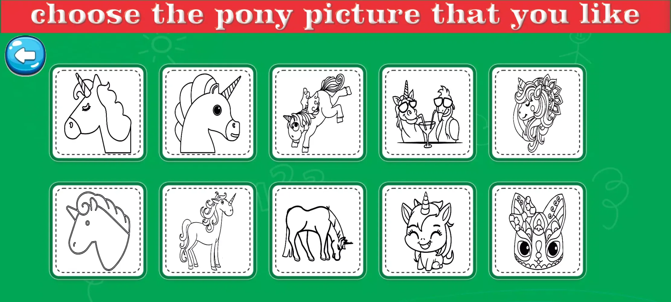 Capturas de pantalla de Cute Pony Coloring Pages