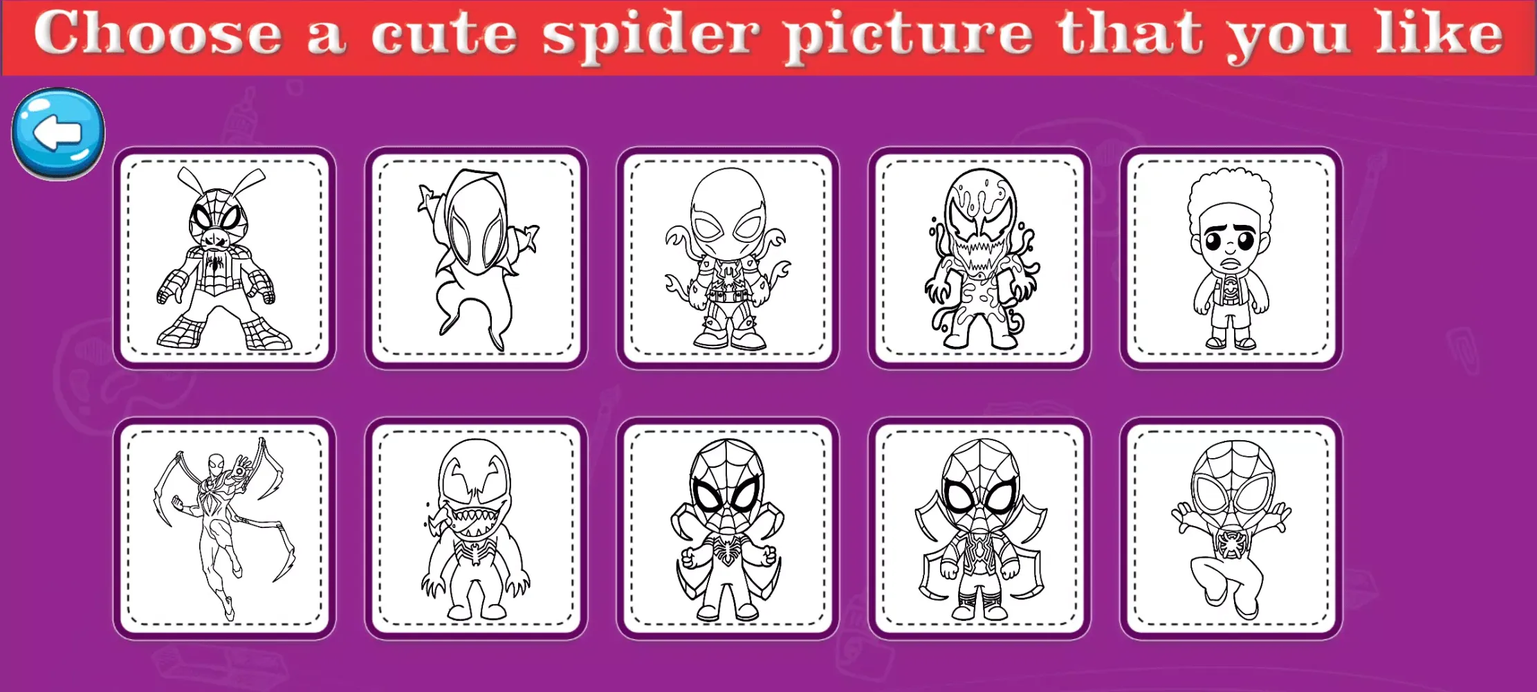 Capturas de pantalla de Coloring Cute Spider Superhero
