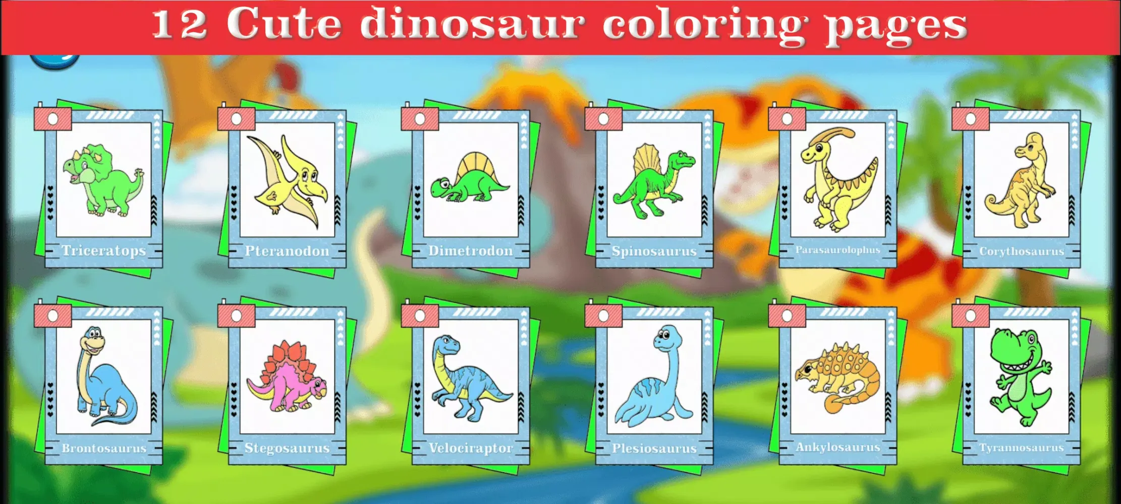 Ảnh chụp màn hình của Dinosaur Coloring Book