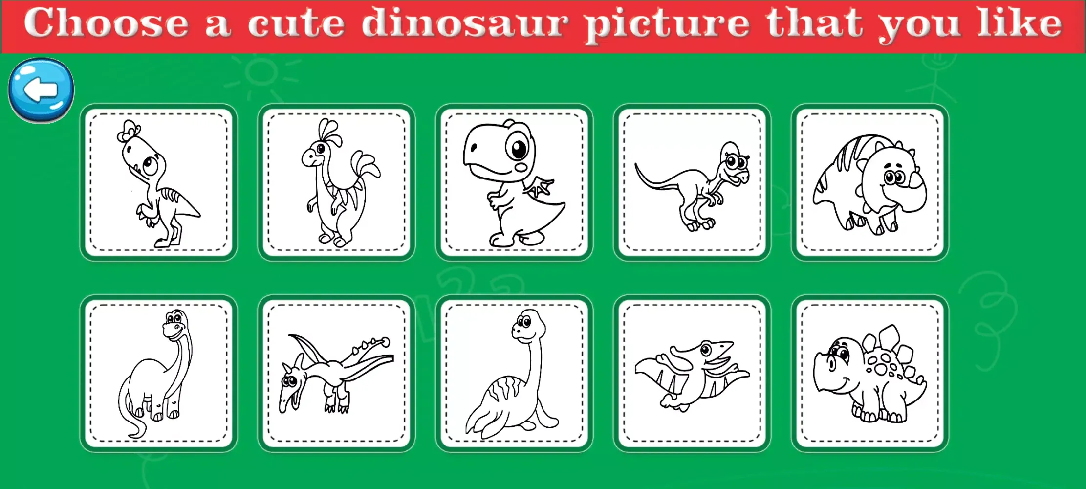 Ảnh chụp màn hình của Dinosaur Coloring Book