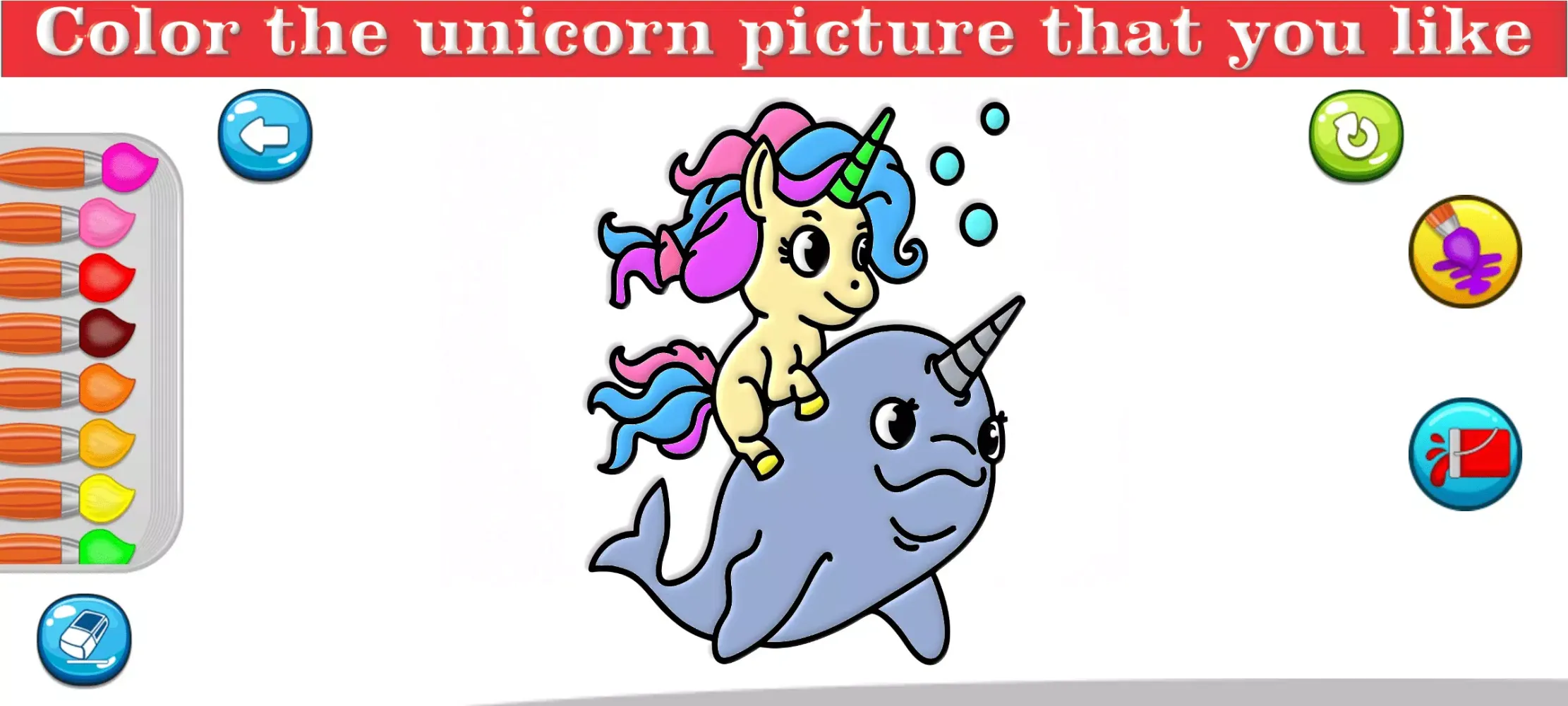 Captures d'écran de Little Unicorn Coloring Pages