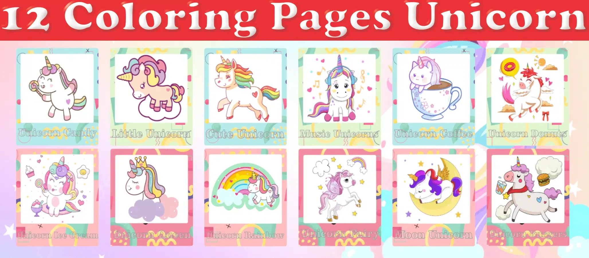Captures d'écran de Little Unicorn Coloring Pages
