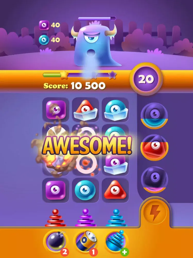 Zrzuty ekranu Jolly Swipe - Jelly Monster Match Puzzle Game iPad 