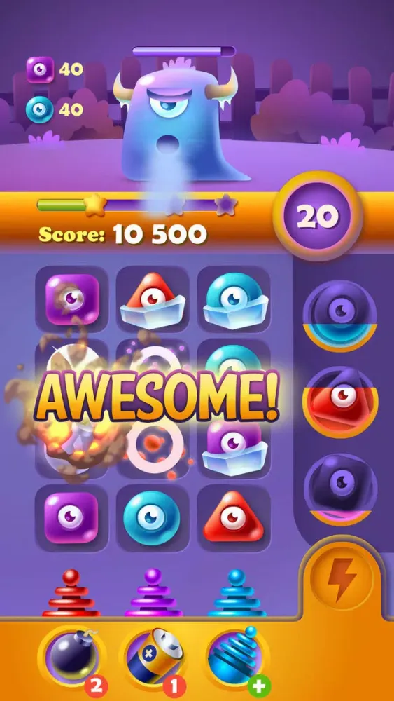 Zrzuty ekranu Jolly Swipe - Jelly Monster Match Puzzle Game