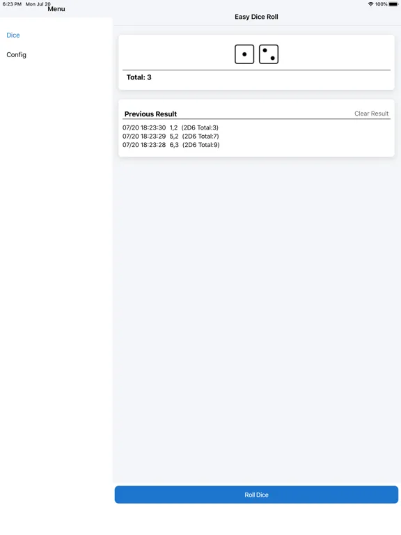 Easy Dice Roll iPad  스크린샷