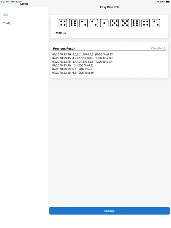 Easy Dice Roll iPad  스크린샷