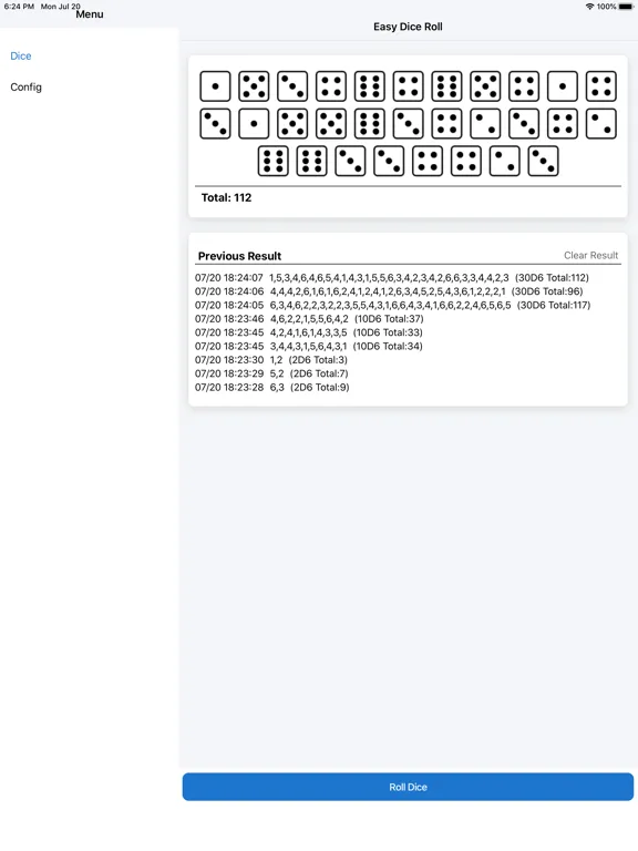 Easy Dice Roll iPad  스크린샷