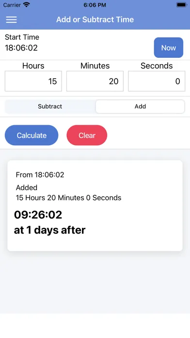 Ảnh chụp màn hình của Time Duration/Add Calculator